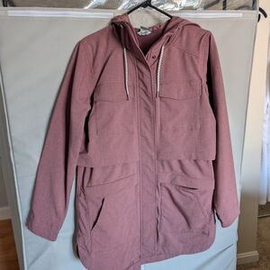 Duluth Trading Women's Hooded Rain Jacket in Mauve/ Pink Small NWOT